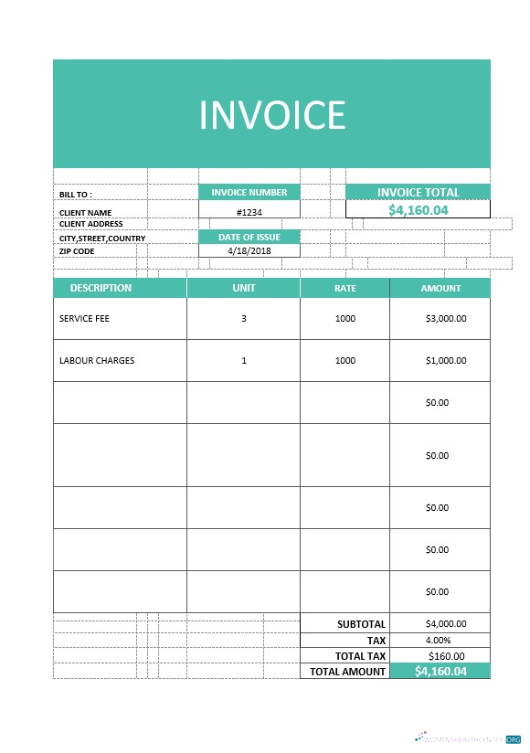 Download Business Service Invoice Template Photoshop template